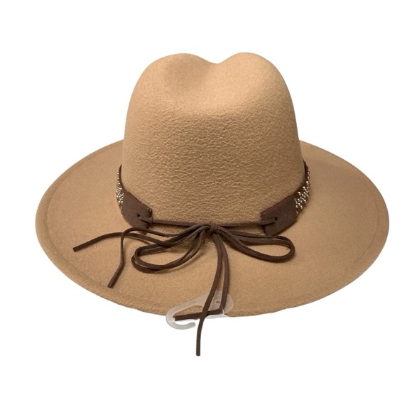 Felt Fedora Embellishment Studded Band Hat - Picture 7 of 14